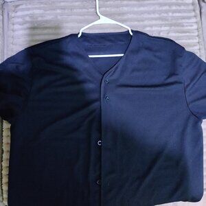 Mens Sport-Tek 2 button  black baseball jersey 2XL